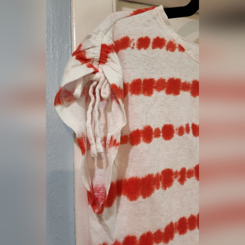 Women's Talbots Orange/Coral Striped Shirt, Size L - Picture 5 of 11